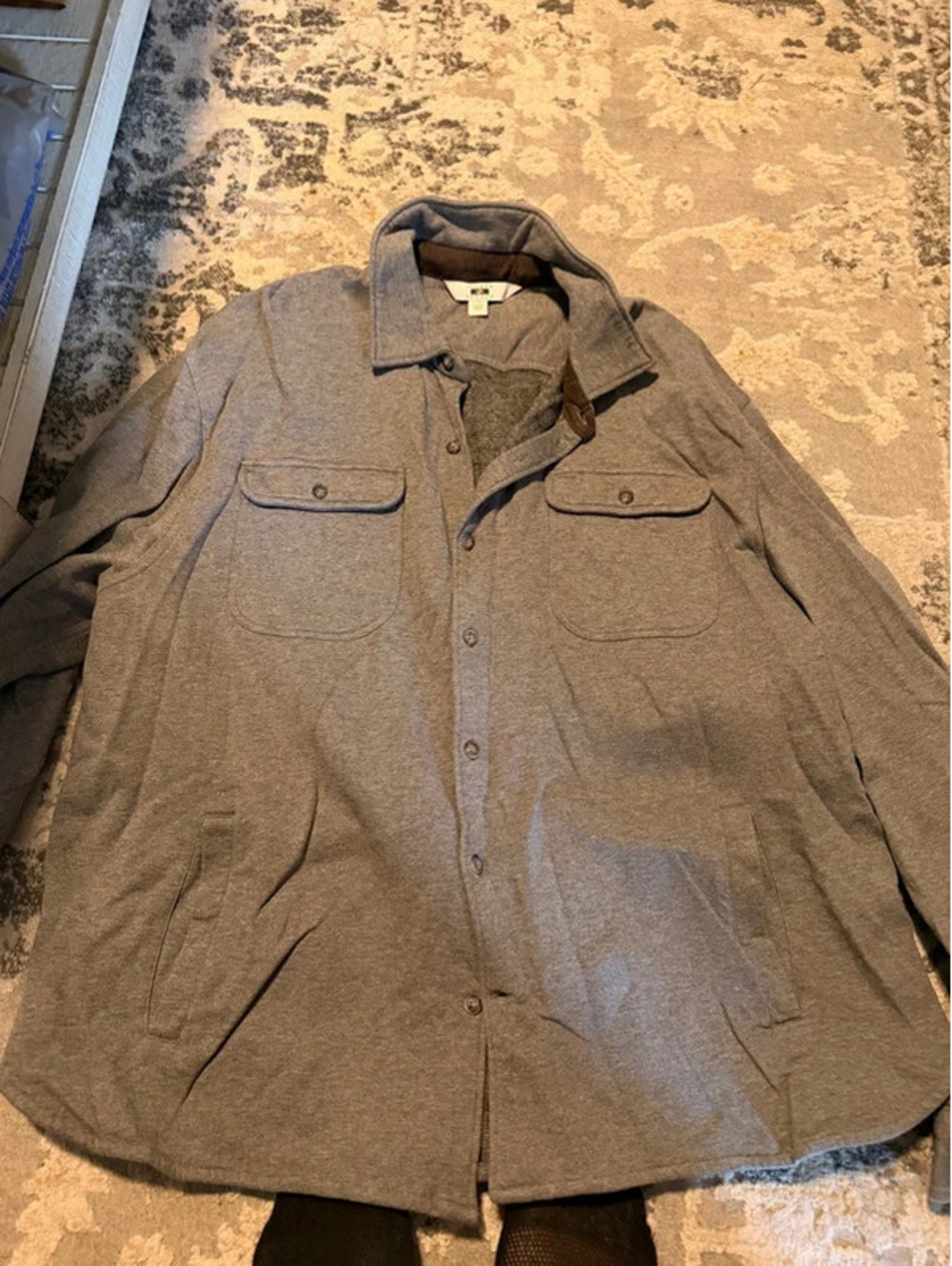 Joseph Abboud Men's Gray Button-Up Shirt Jacket Size XXL
